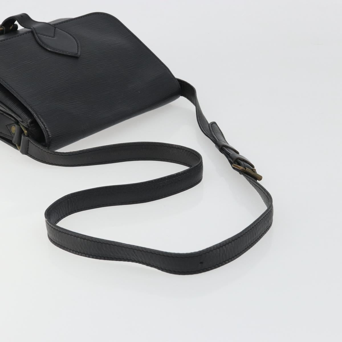 LOUIS VUITTON Epi Cartouchiere MM Shoulder Bag Black Noir M52242 LV Auth 187693