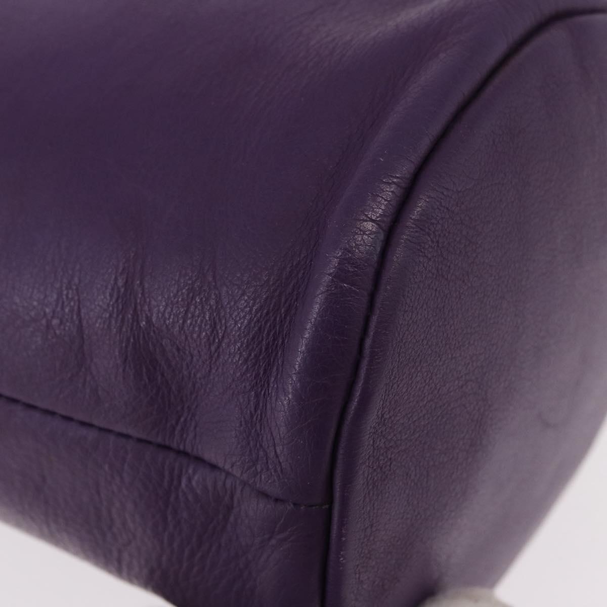 Christian Dior Shoulder Bag Leather Purple Auth 187694
