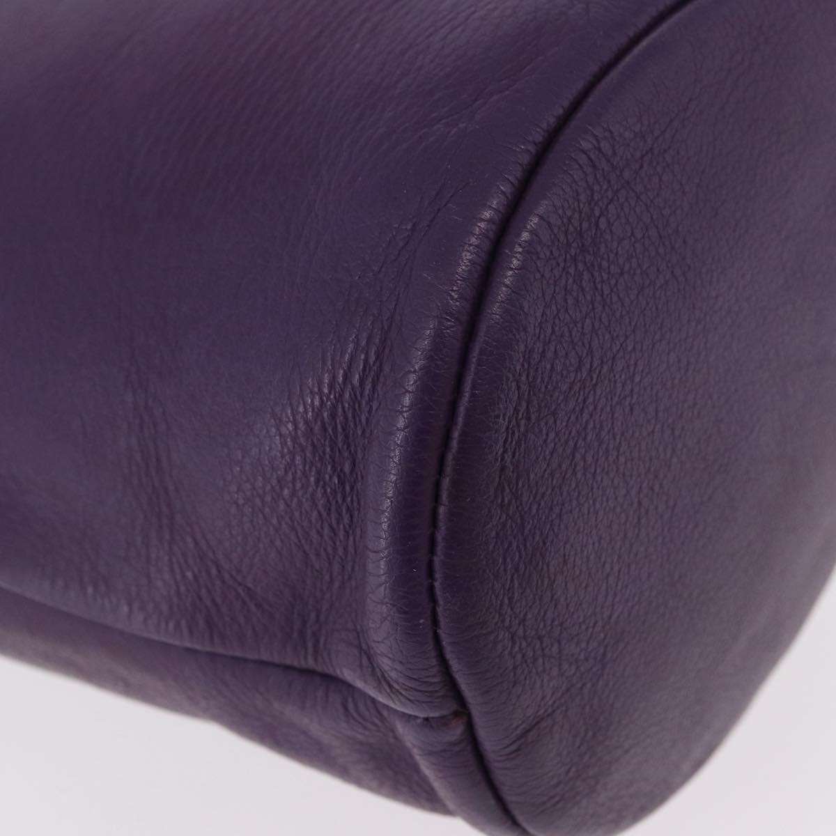 Christian Dior Shoulder Bag Leather Purple Auth 187694