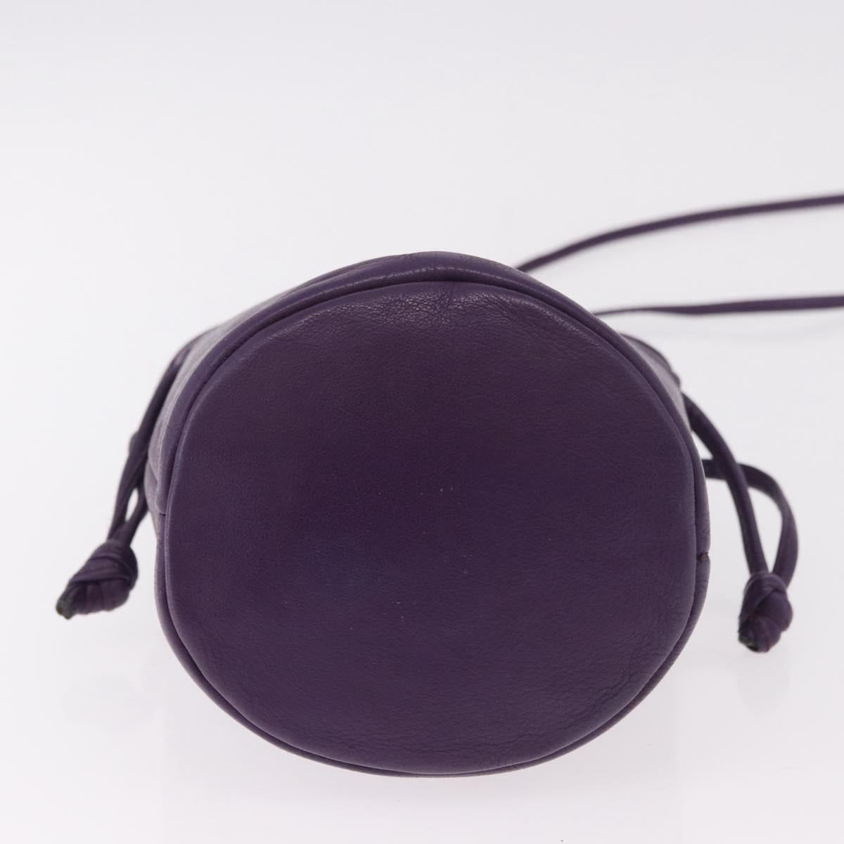 Christian Dior Shoulder Bag Leather Purple Auth 187694