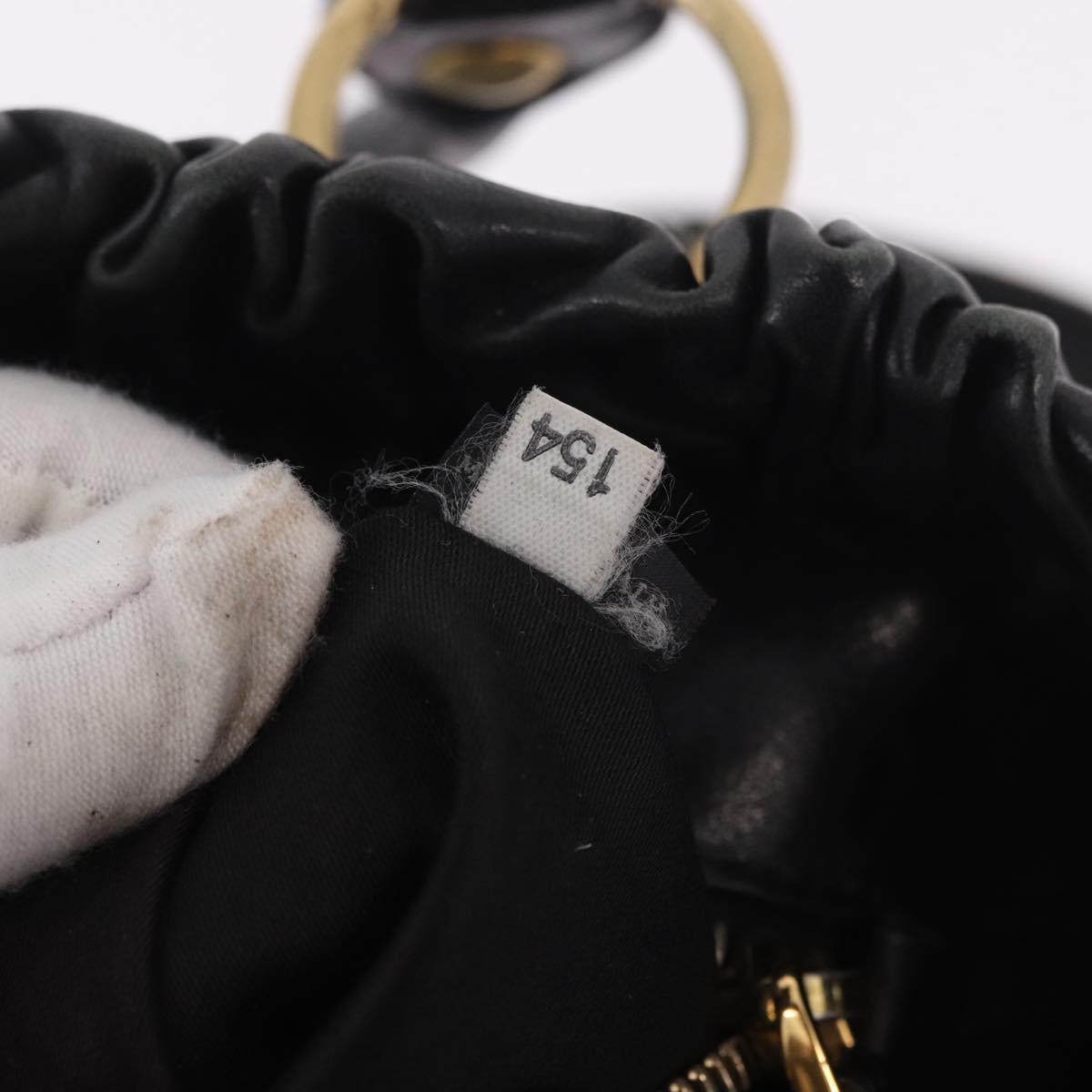 Miu Miu Hand Bag Leather 2way Black Gold Auth 187699SAM