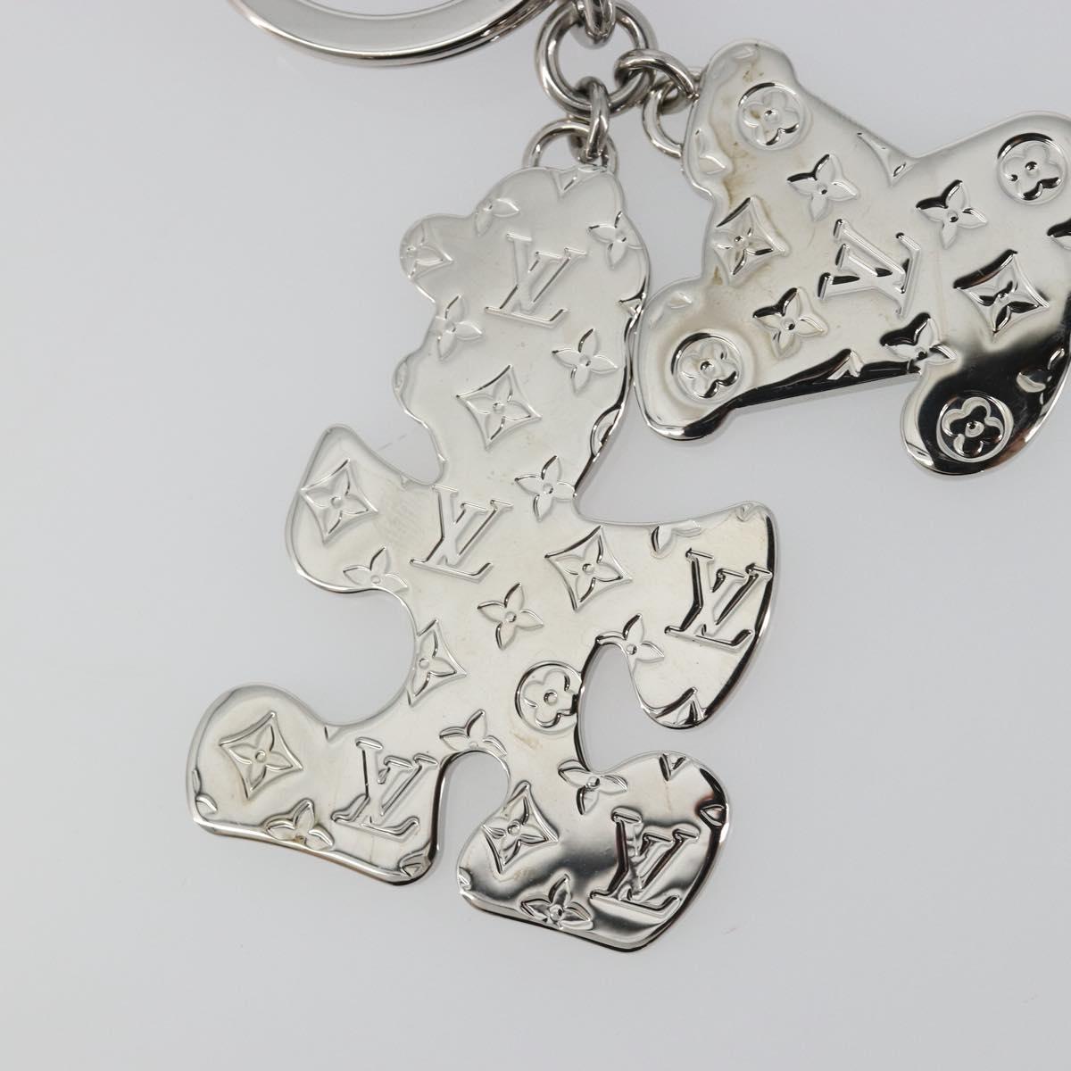 LOUIS VUITTON Porte Cles LV Puzzle Charm metal Silver R95014 LV Auth 187703M