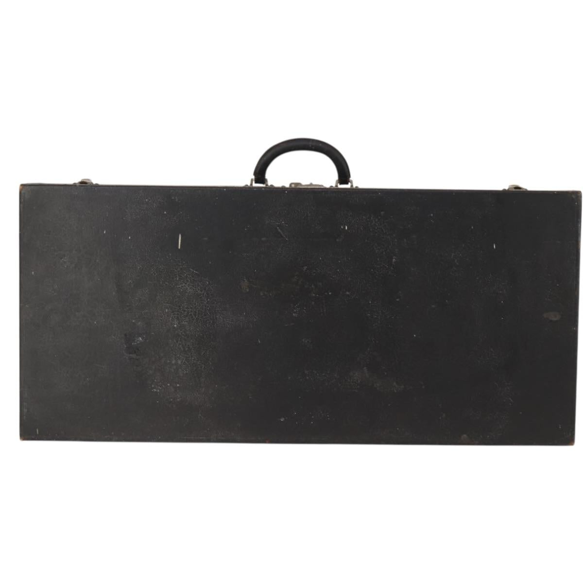 LOUIS VUITTON Trunk Leather Black Silver LV Auth 187706