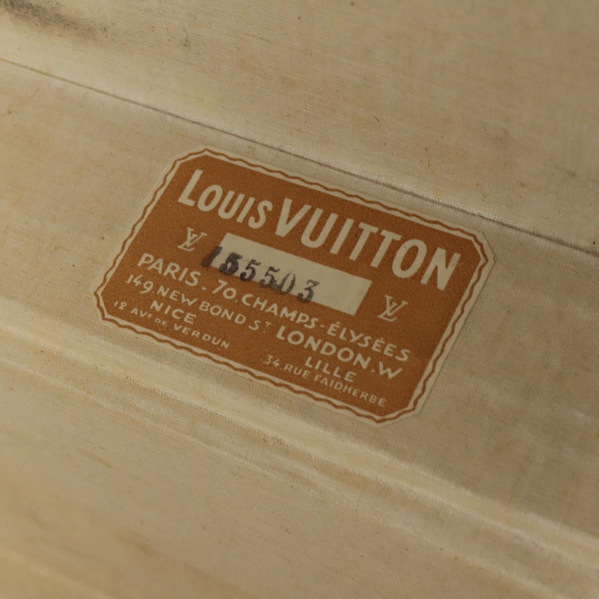 LOUIS VUITTON Trunk Leather Black Silver LV Auth 187706