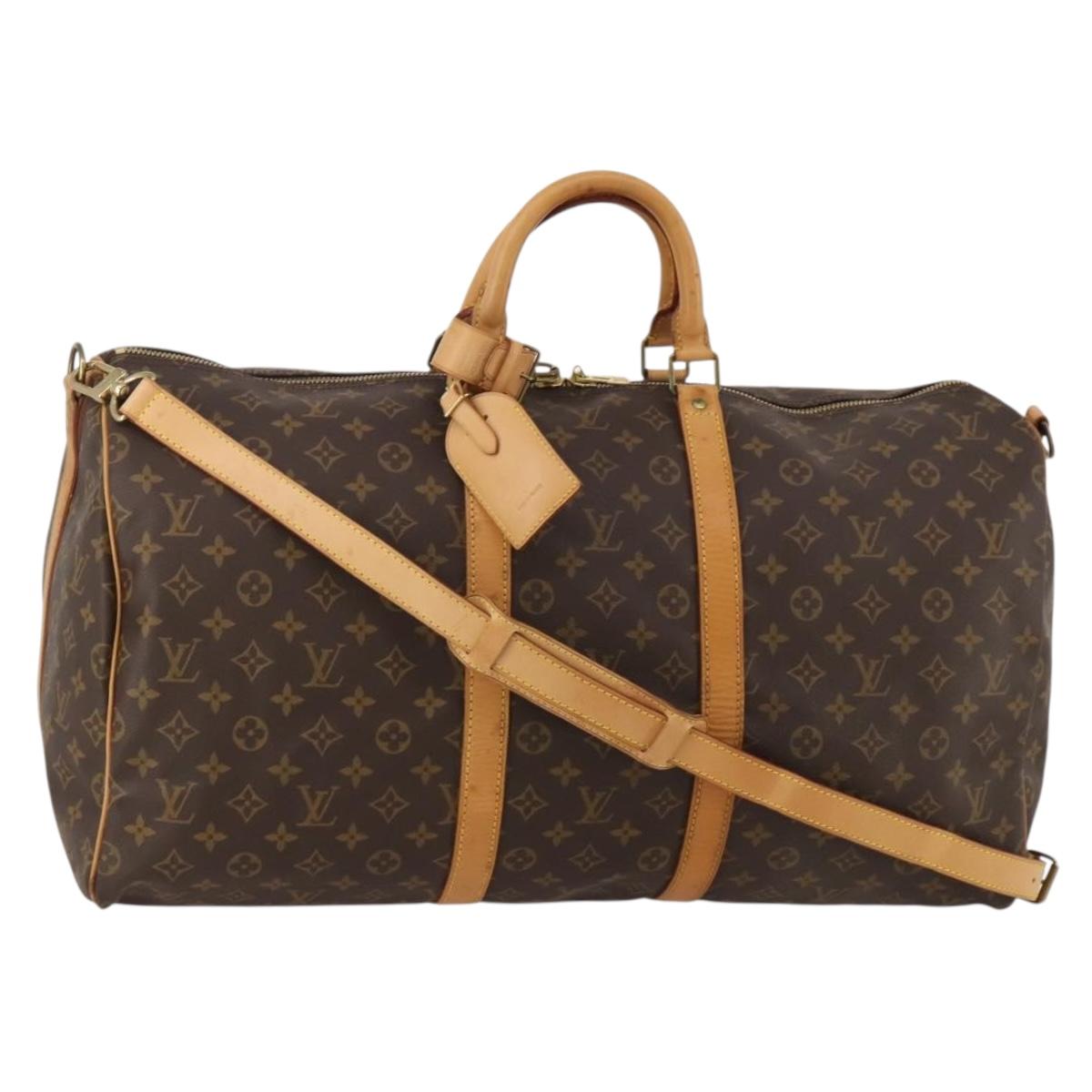LOUIS VUITTON Monogram Keepall Bandouliere 55 Boston Bag M41414 LV Auth 187724A