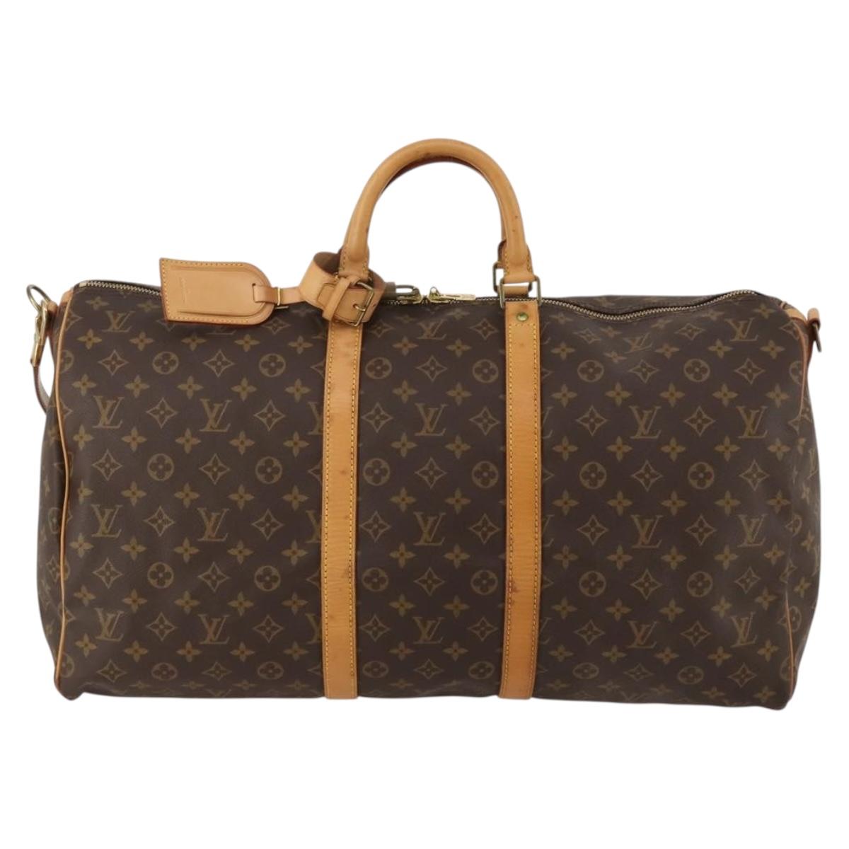 LOUIS VUITTON Monogram Keepall Bandouliere 55 Boston Bag M41414 LV Auth 187724A