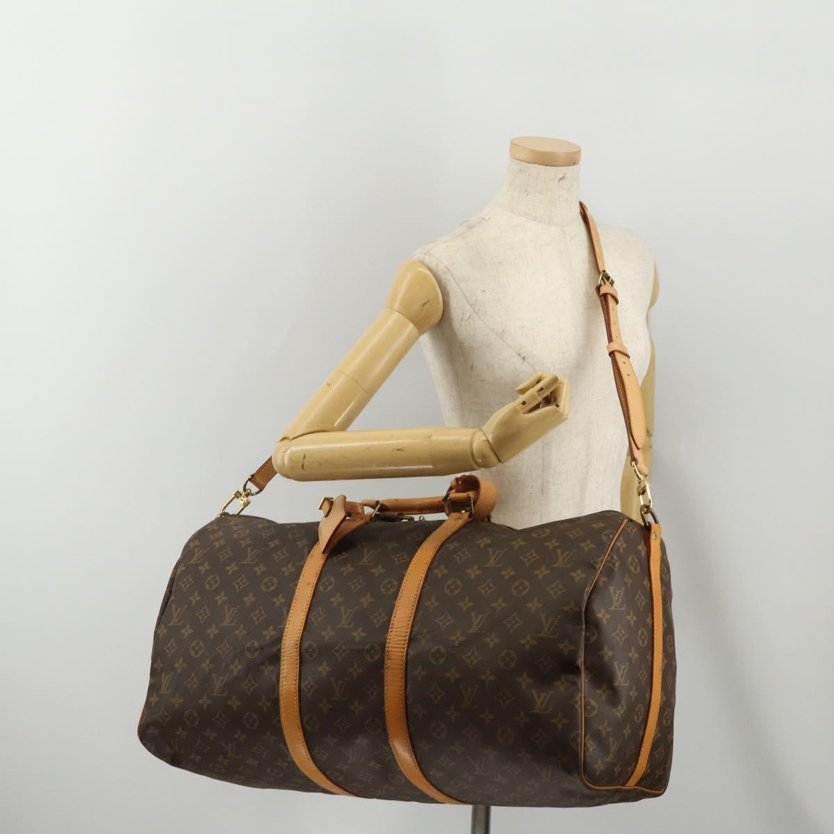 LOUIS VUITTON Monogram Keepall Bandouliere 55 Boston Bag M41414 LV Auth 187724A