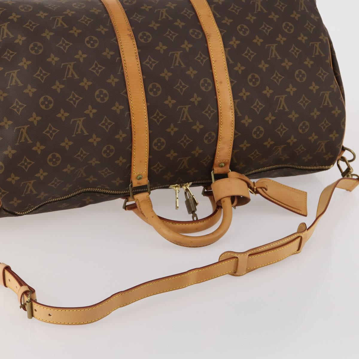 LOUIS VUITTON Monogram Keepall Bandouliere 55 Boston Bag M41414 LV Auth 187724A