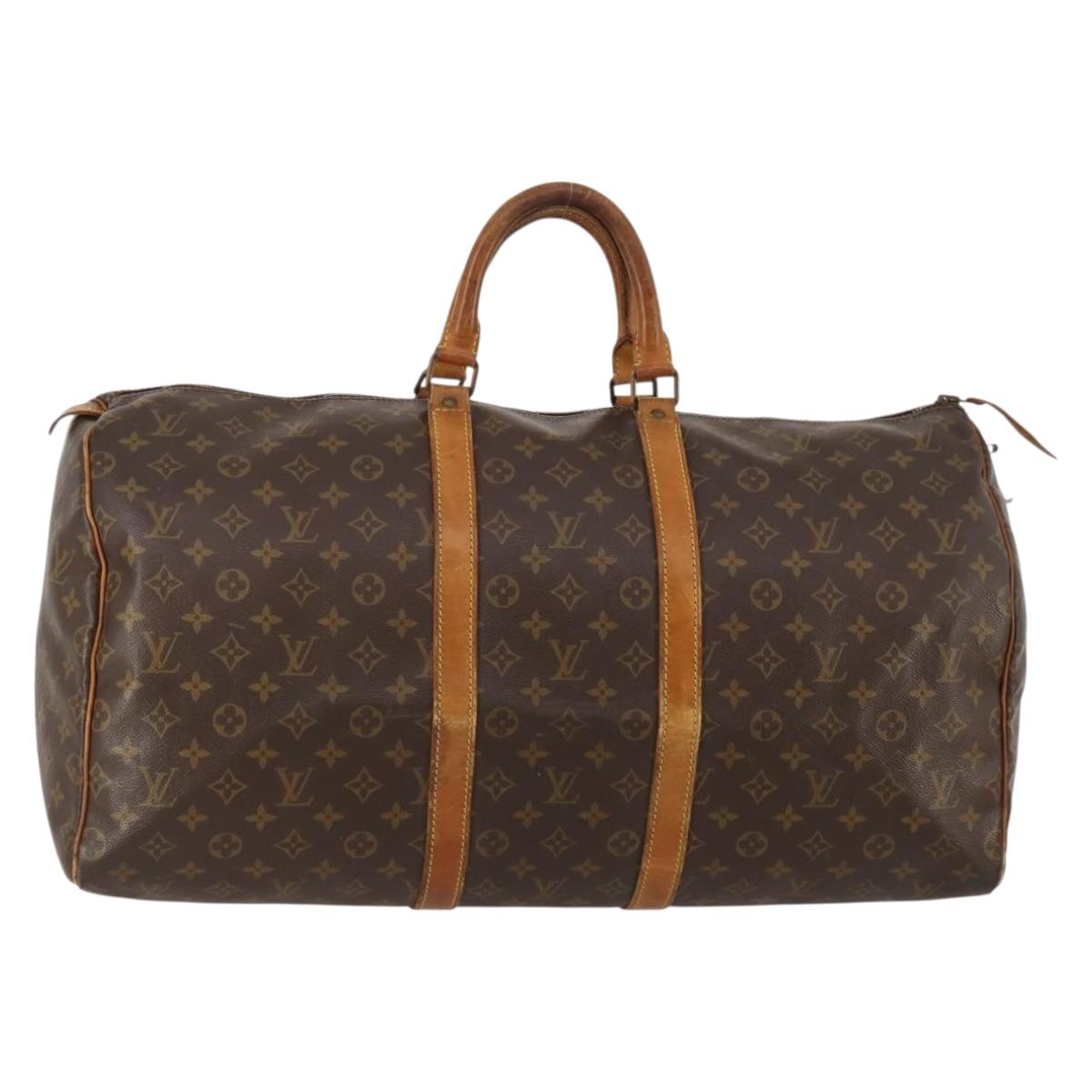 LOUIS VUITTON Monogram Keepall 55 Boston Bag M41424 LV Auth 187725