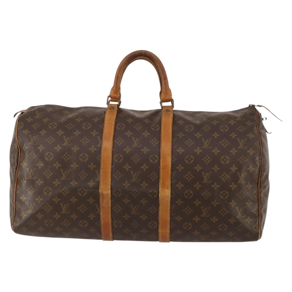 LOUIS VUITTON Monogram Keepall 55 Boston Bag M41424 LV Auth 187725