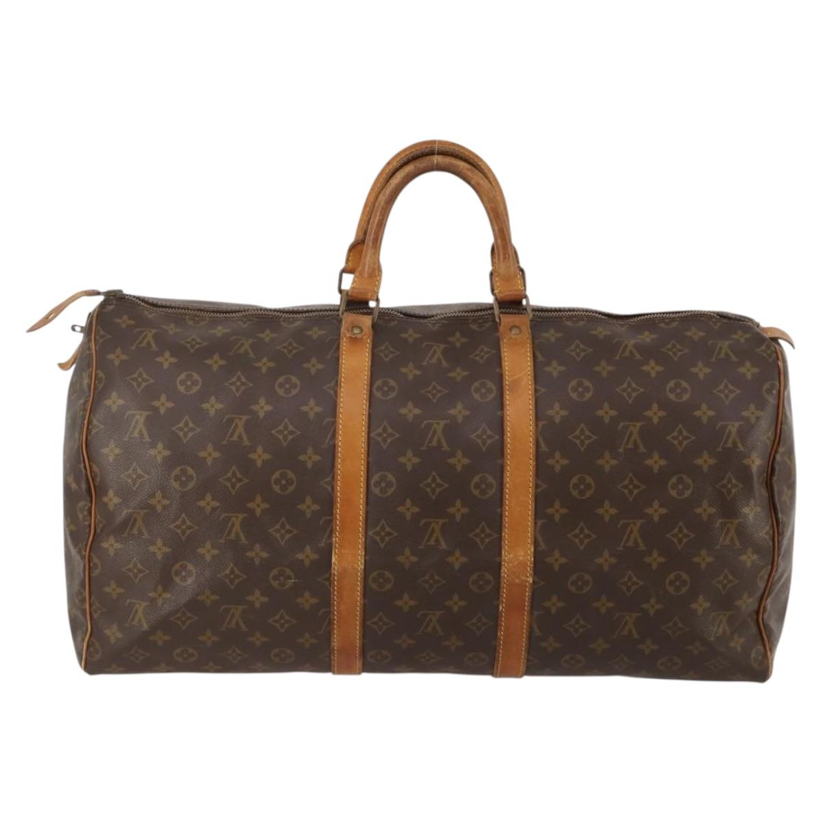 LOUIS VUITTON Monogram Keepall 55 Boston Bag M41424 LV Auth 187725