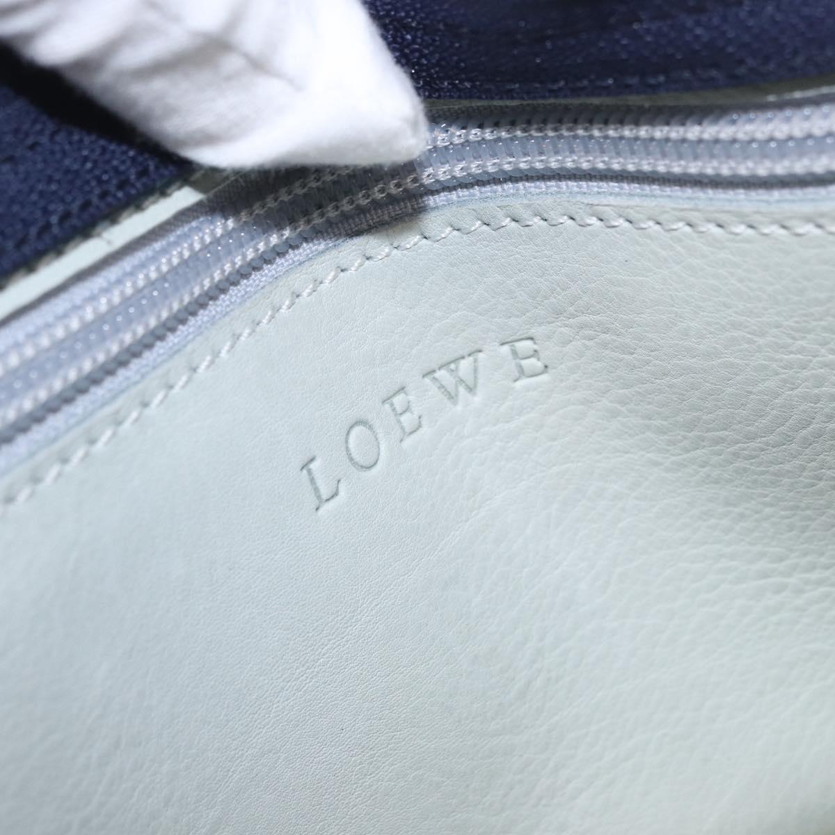 LOEWE Anagram Shoulder Bag Suede Leather Gray Silver Auth 187727A