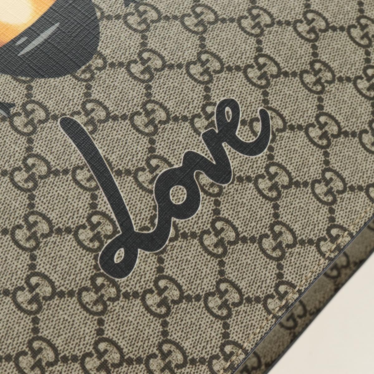 GUCCI GG Supreme Tote Bag PVC 2way Beige Gold 450950 Auth 187728M