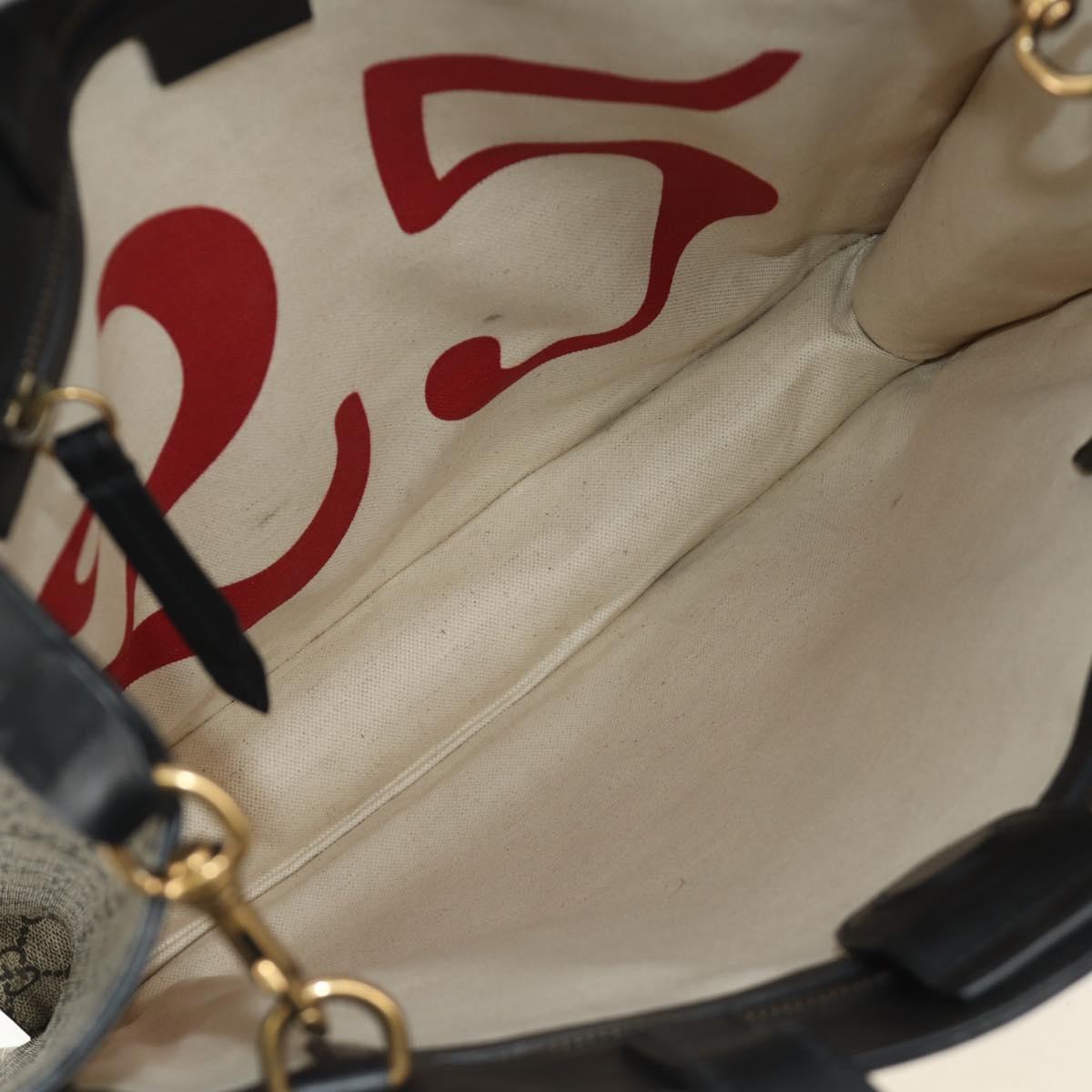 GUCCI GG Supreme Tote Bag PVC 2way Beige Gold 450950 Auth 187728M