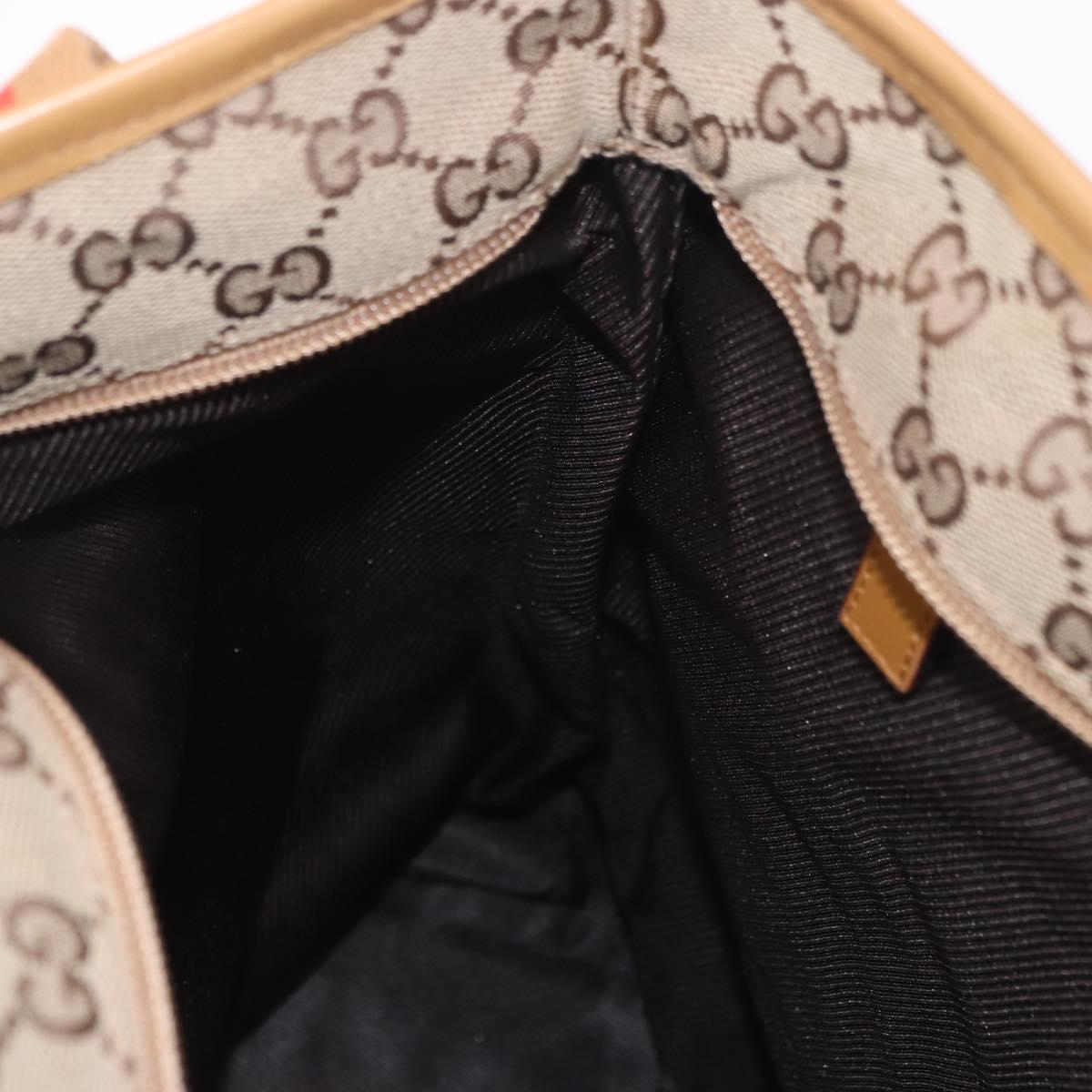GUCCI GG Canvas Sherry Line Tote Bag Beige Red 019 0401 Auth 187732A