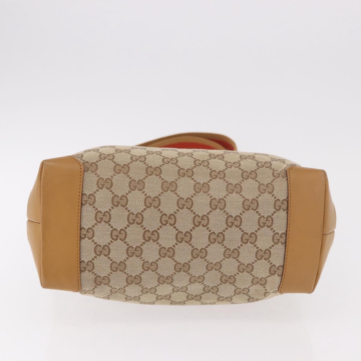 GUCCI GG Canvas Sherry Line Tote Bag Beige Red 019 0401 Auth 187732A
