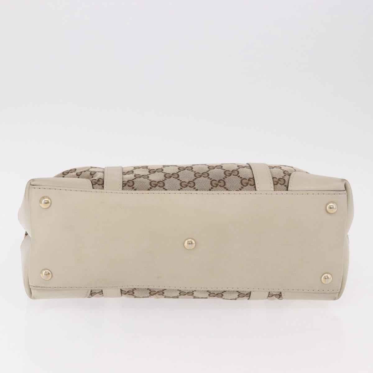GUCCI GG Canvas Tote Bag Beige Gold 257069 Auth 187734