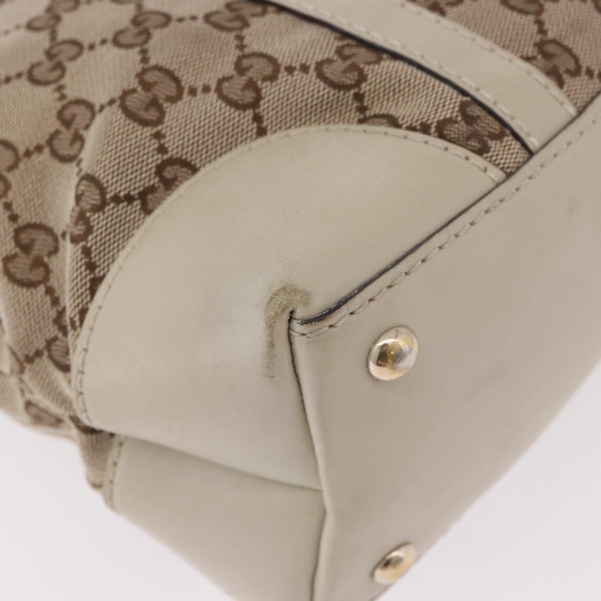 GUCCI GG Canvas Tote Bag Beige Gold 257069 Auth 187734