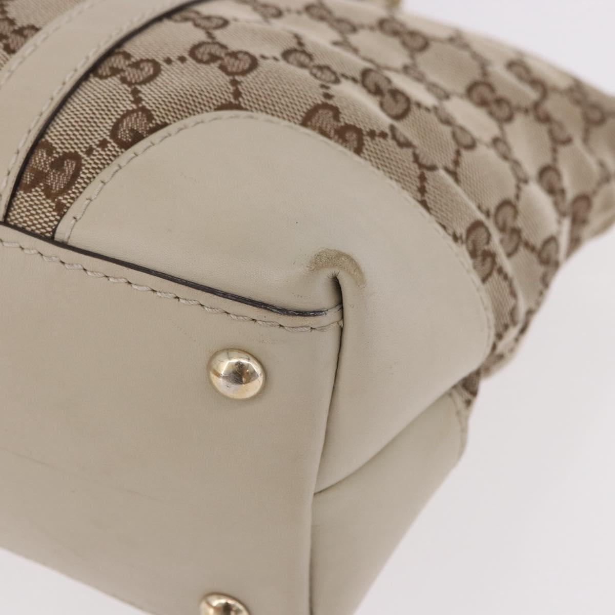 GUCCI GG Canvas Tote Bag Beige Gold 257069 Auth 187734