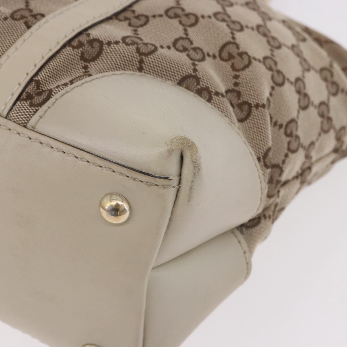 GUCCI GG Canvas Tote Bag Beige Gold 257069 Auth 187734