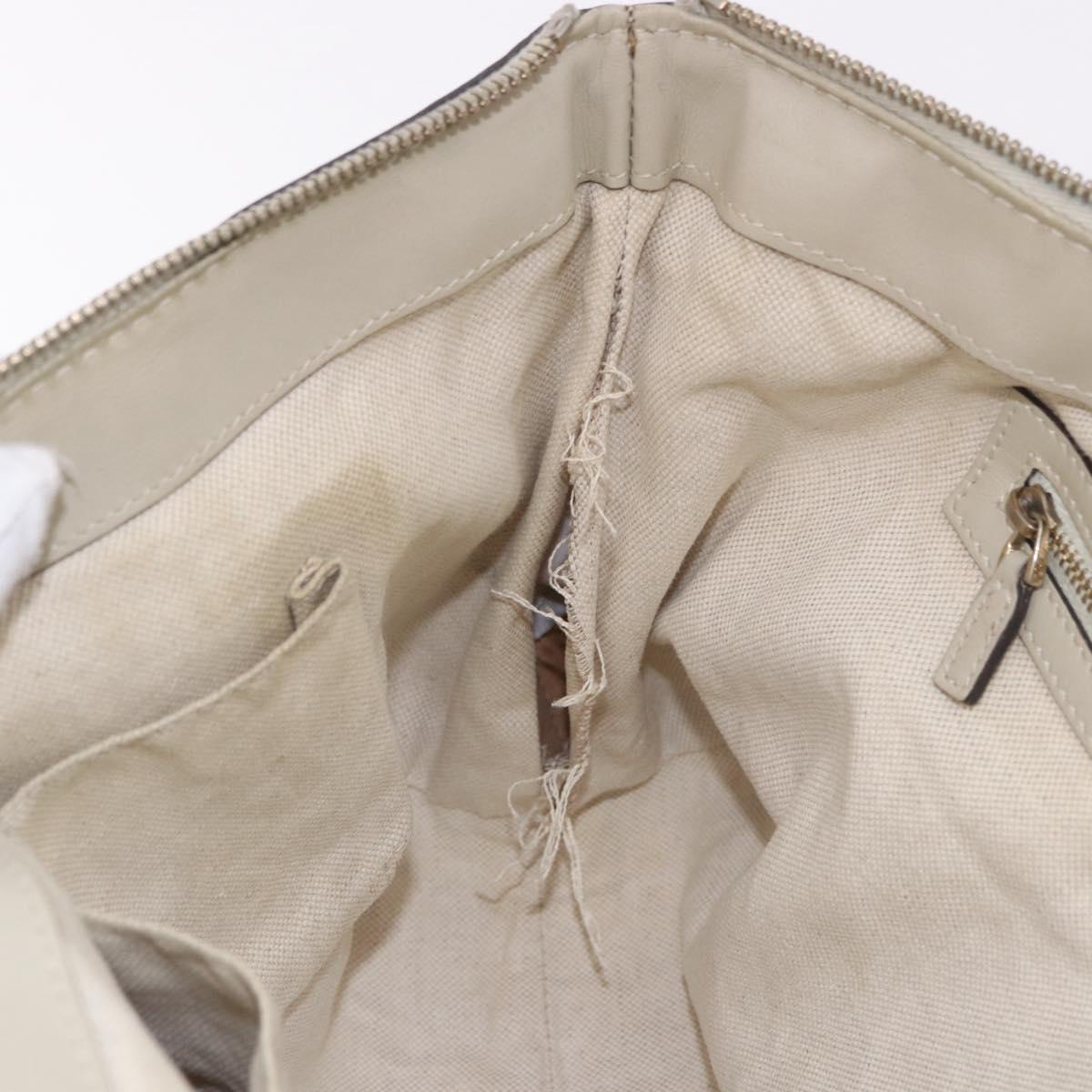 GUCCI GG Canvas Tote Bag Beige Gold 257069 Auth 187734