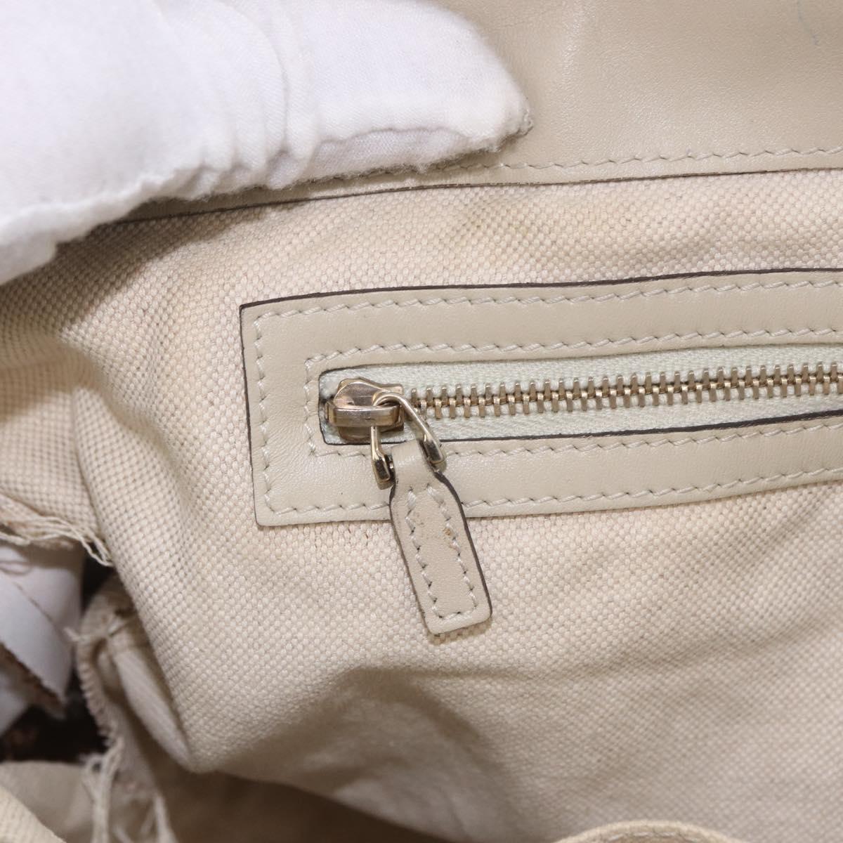 GUCCI GG Canvas Tote Bag Beige Gold 257069 Auth 187734