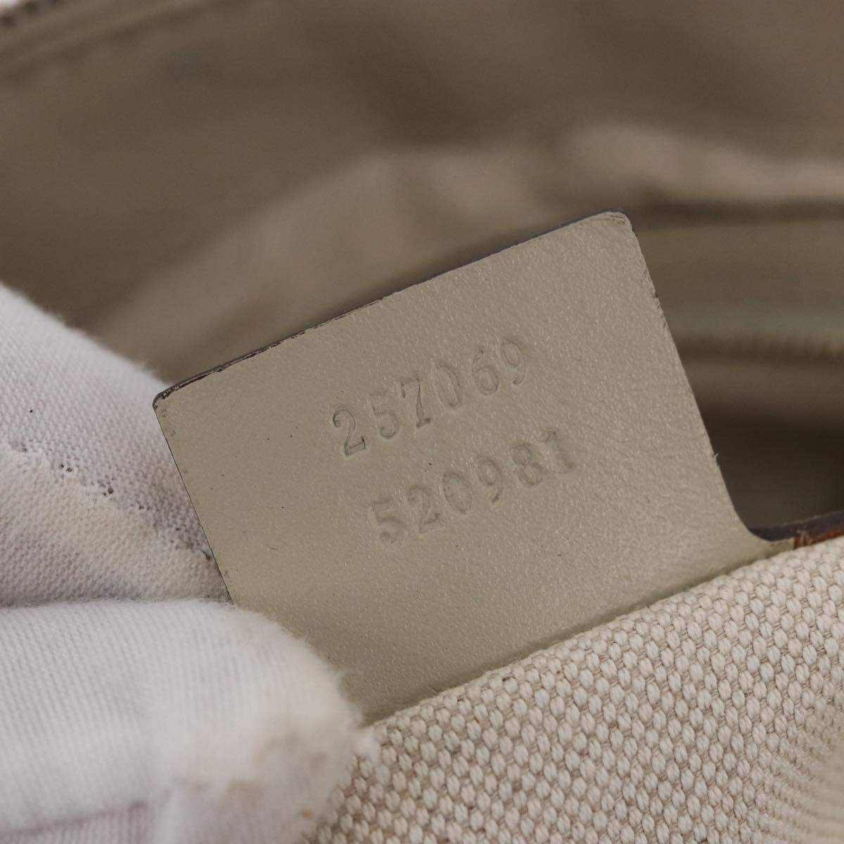 GUCCI GG Canvas Tote Bag Beige Gold 257069 Auth 187734