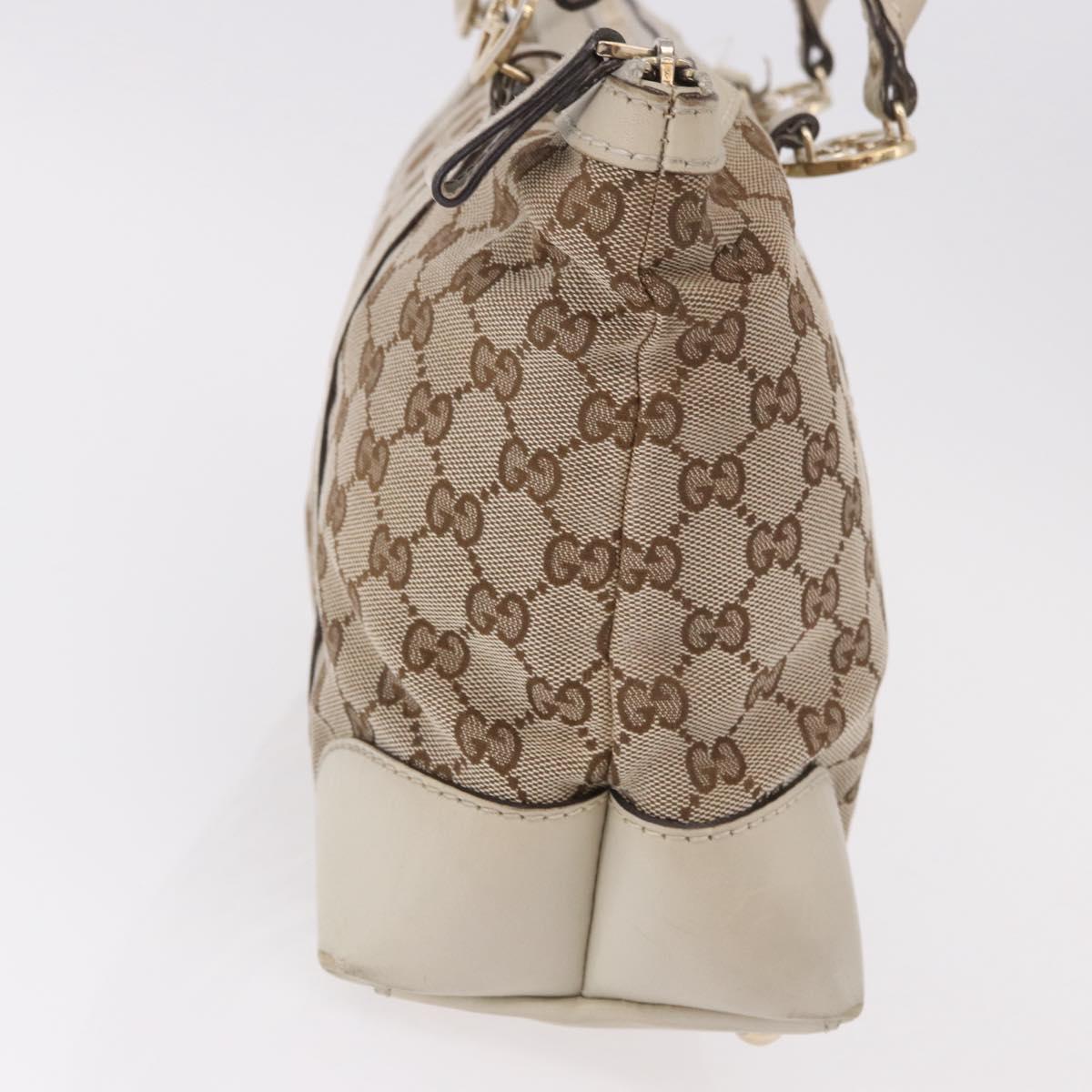 GUCCI GG Canvas Tote Bag Beige Gold 257069 Auth 187734