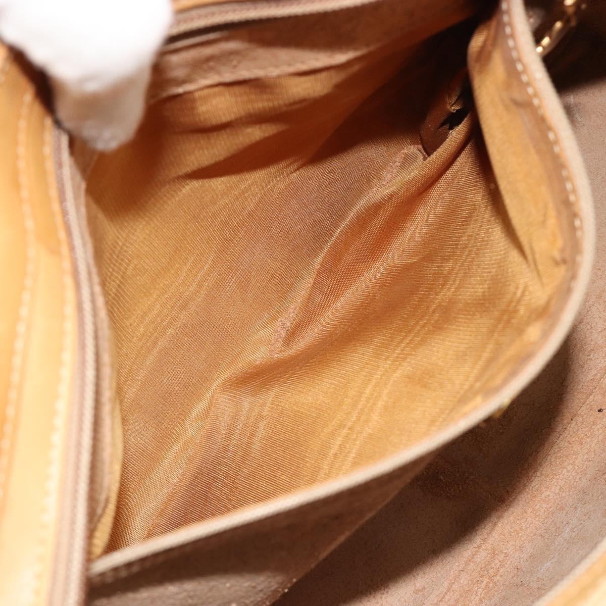 GUCCI Micro GG Supreme Hand Bag PVC Beige Gold Auth 187737