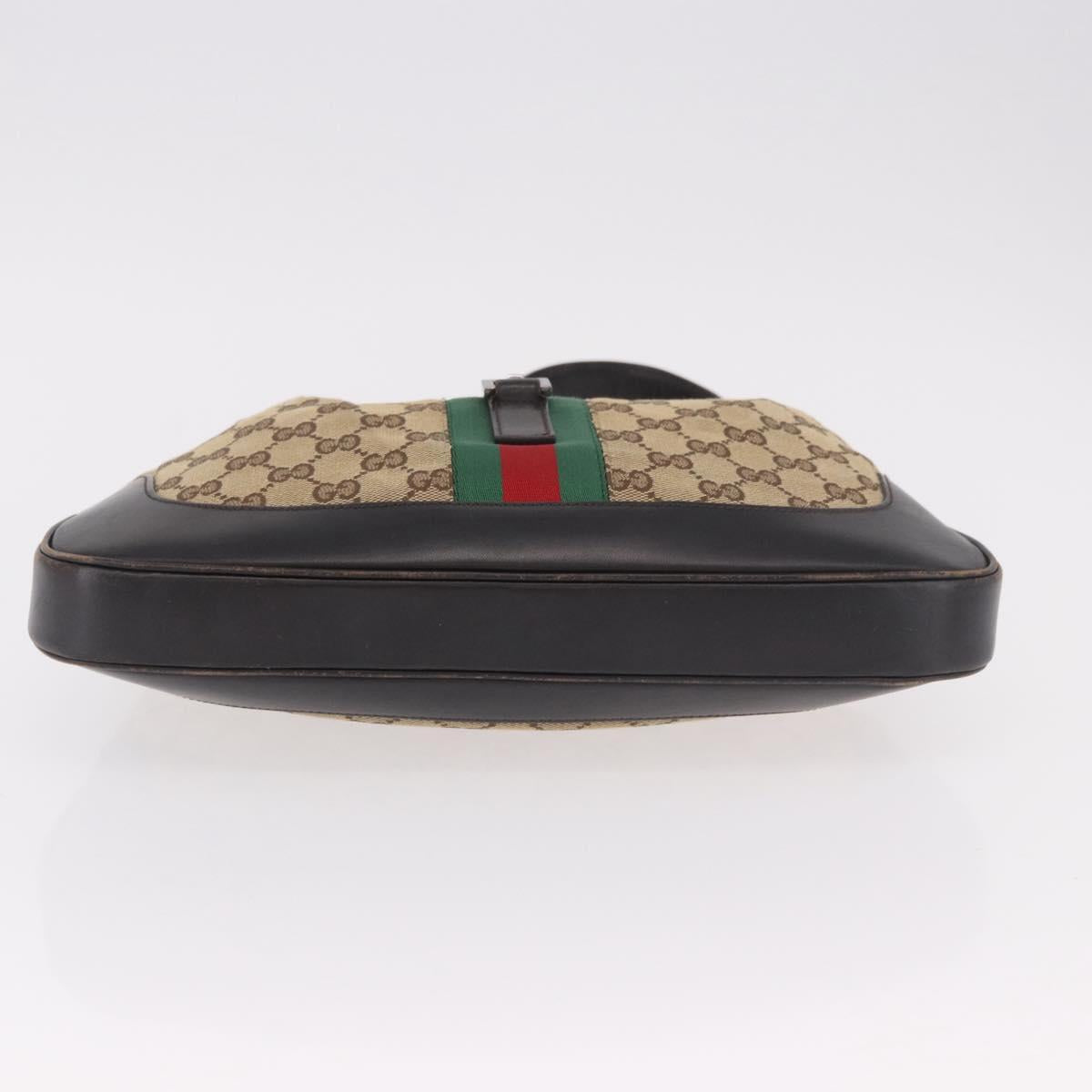 GUCCI GG Canvas Jackie Web Sherry Line Bag Beige Red 001 3306 3444 Auth 187739