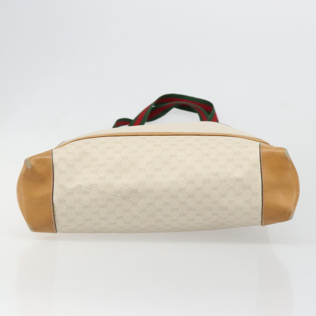 GUCCI GG Supreme Web Sherry Line Tote Bag PVC White Red 002 904 0223 Auth 187740