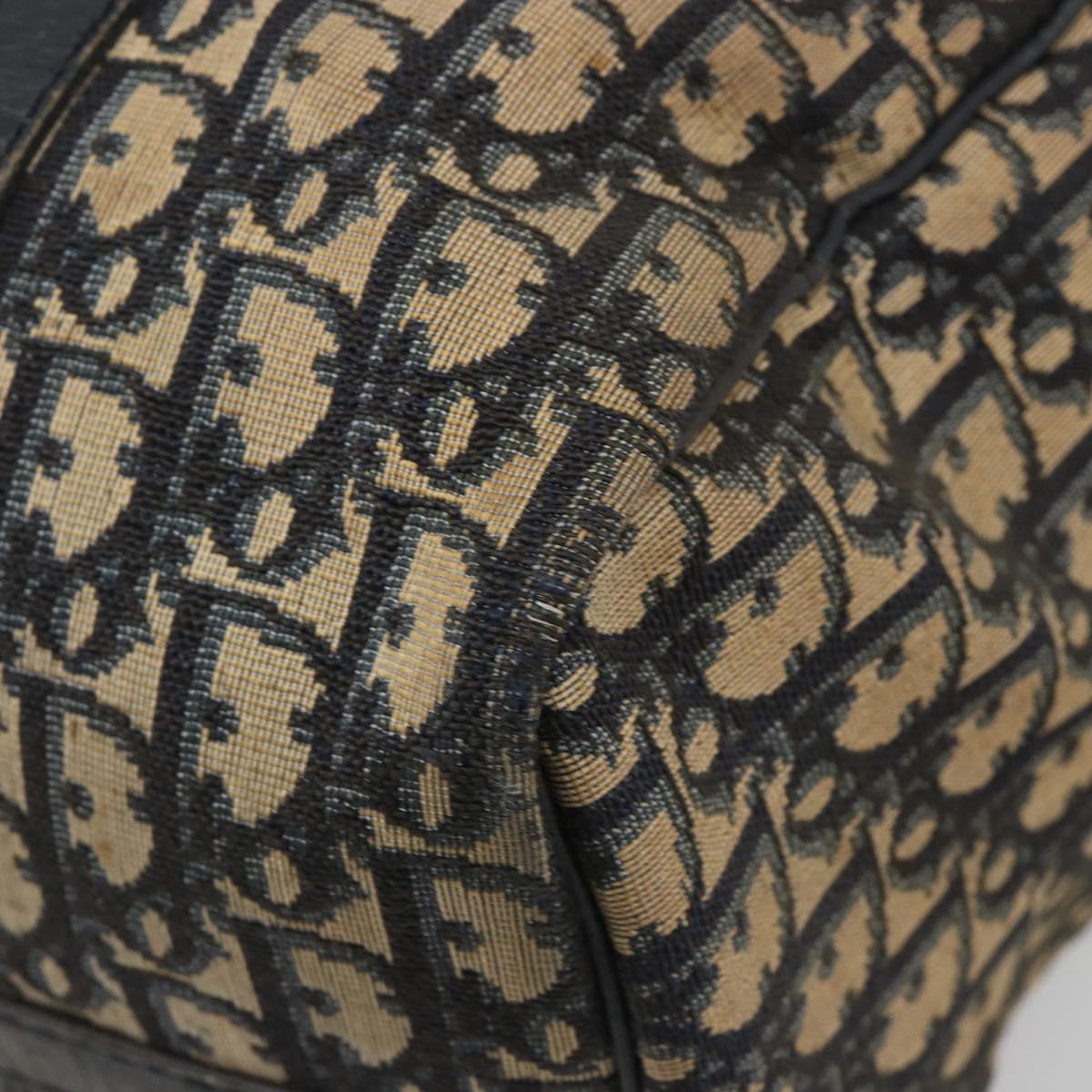 Christian Dior Trotter Canvas Hand Bag Navy Silver Auth 187741