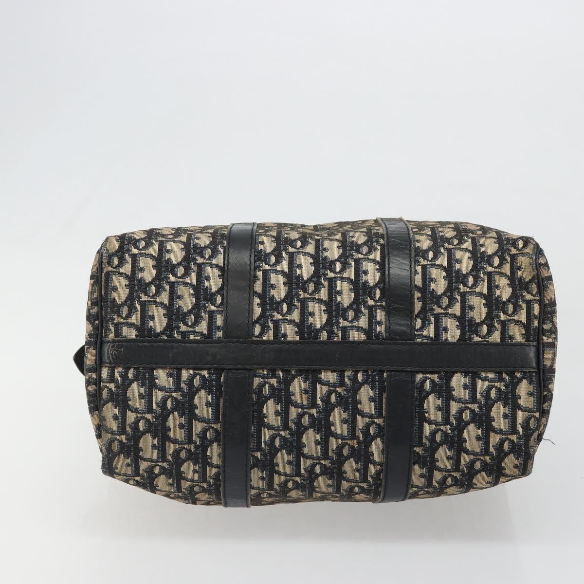 Christian Dior Trotter Canvas Hand Bag Navy Silver Auth 187741