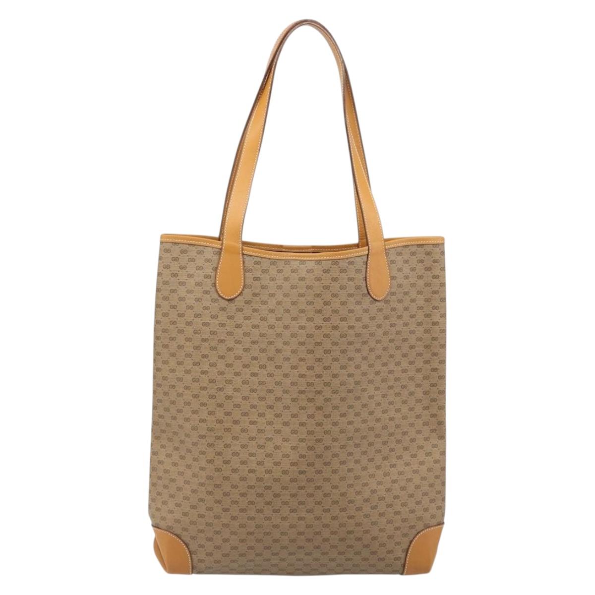 GUCCI Micro GG Supreme Web Sherry Line Bag PVC Beige 002 123 0131 Auth 187742A