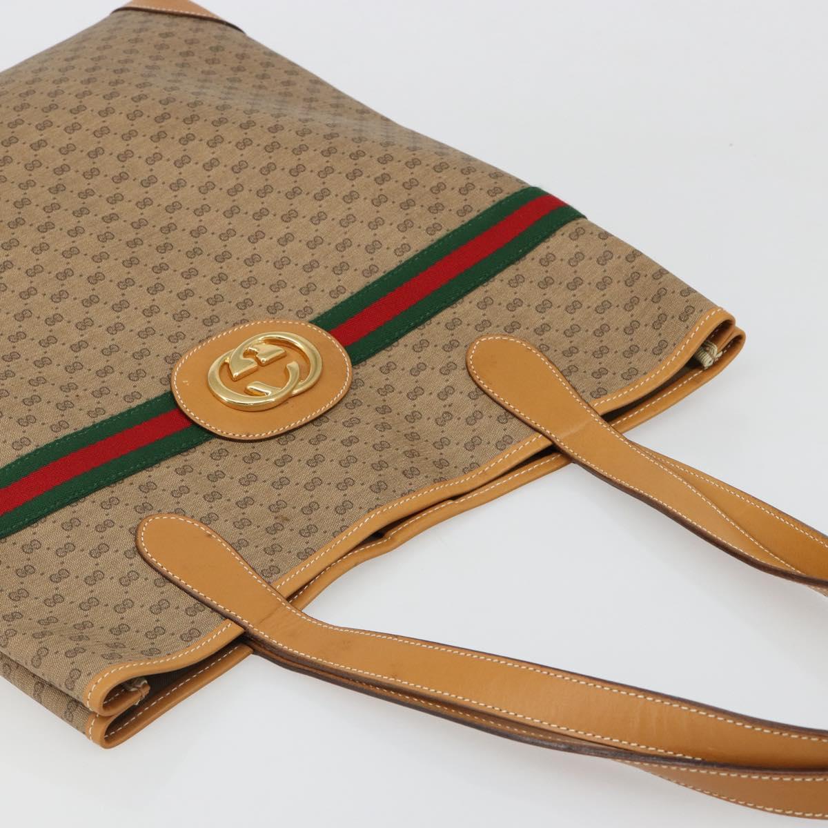 GUCCI Micro GG Supreme Web Sherry Line Bag PVC Beige 002 123 0131 Auth 187742A