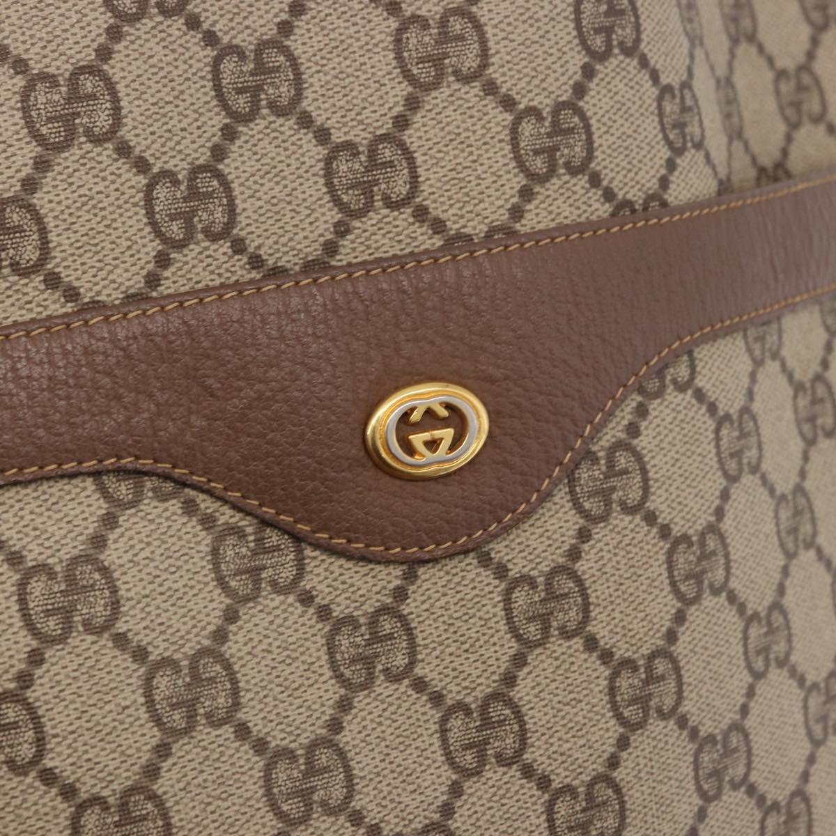 GUCCI GG Supreme Web Sherry Line Tote Bag PVC Beige Red 002 58 6487 Auth 187748