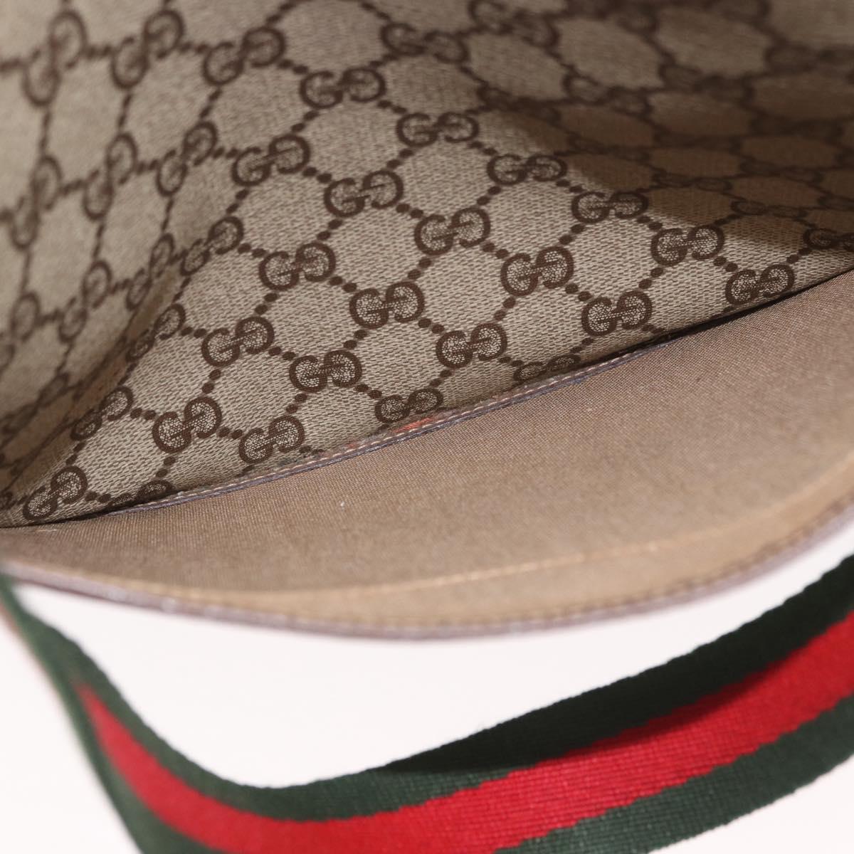 GUCCI GG Supreme Web Sherry Line Tote Bag PVC Beige Red 002 58 6487 Auth 187748