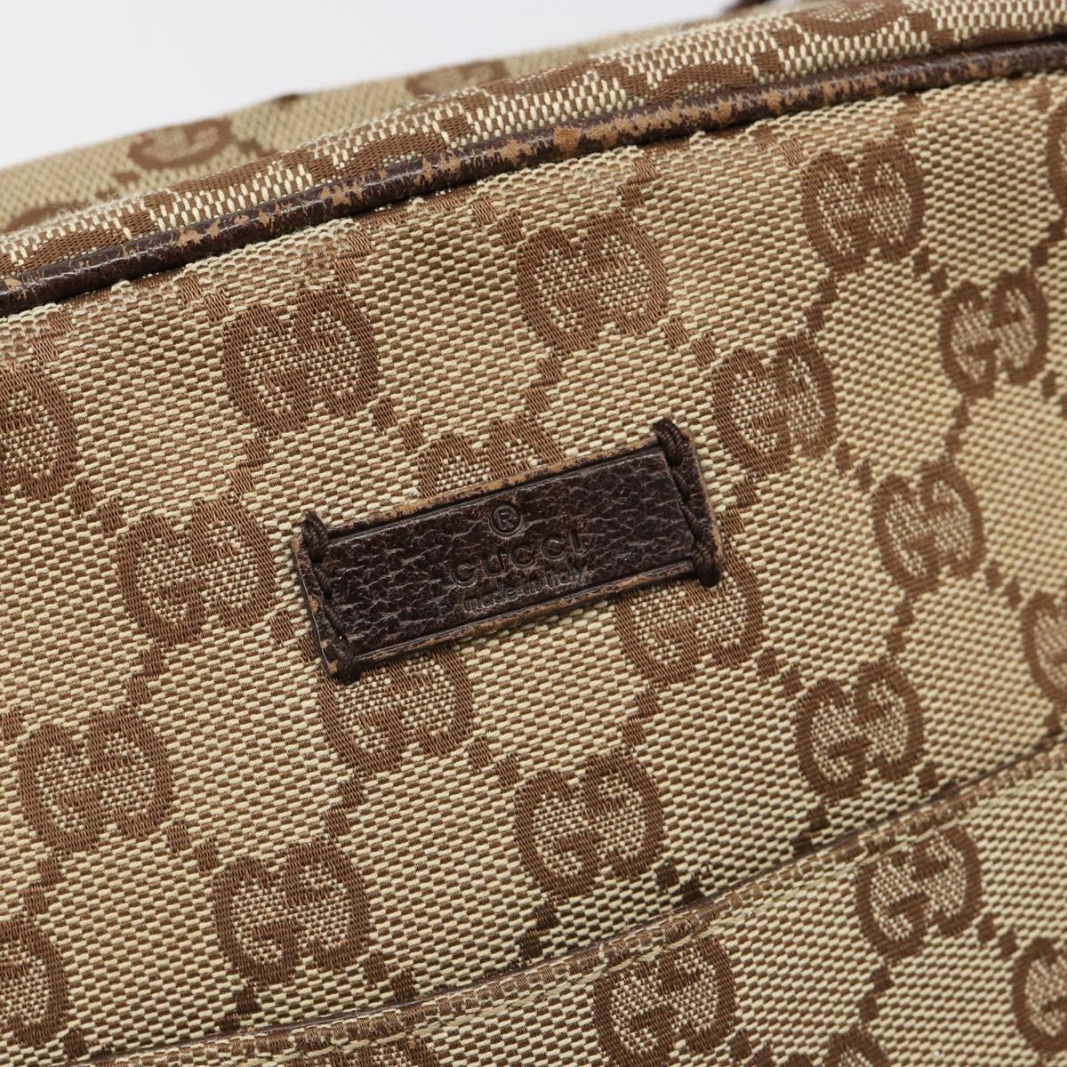 GUCCI GG Canvas Shoulder Bag Beige Silver 122759 Auth 187751