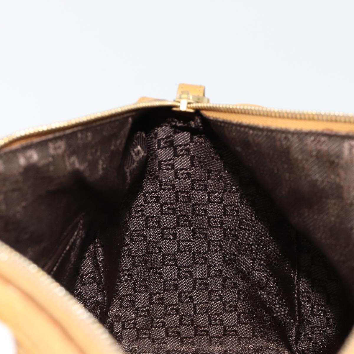 GUCCI Hand Bag Suede Beige Gold 000 0846 Auth 187752