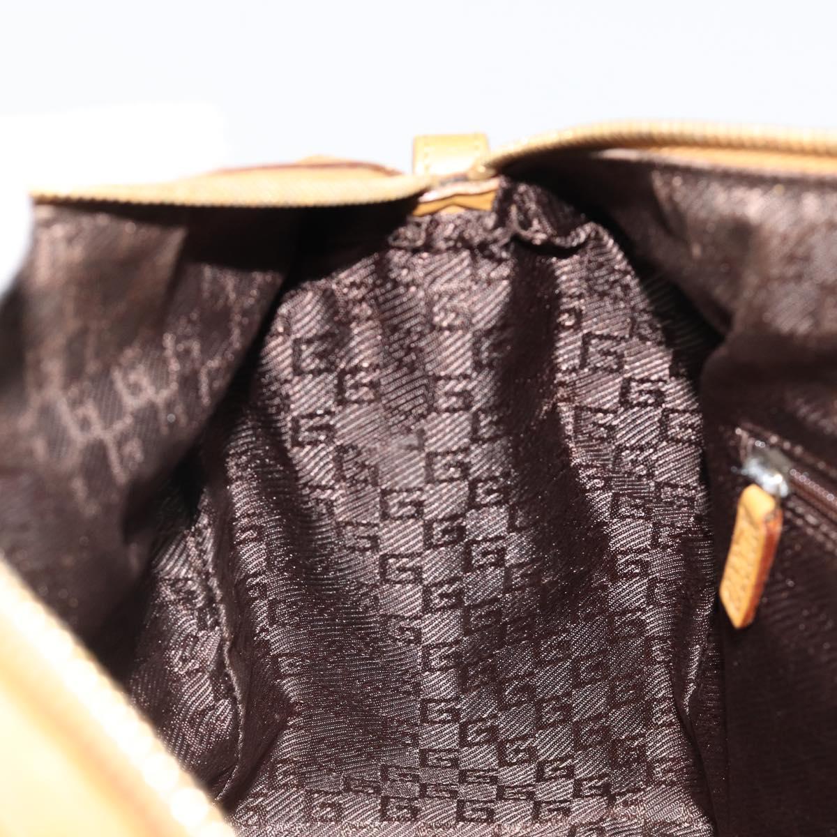 GUCCI Hand Bag Suede Beige Gold 000 0846 Auth 187752