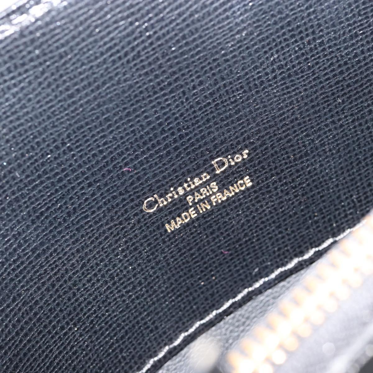 Christian Dior Shoulder Bag Leather Black Gold Auth 187754A