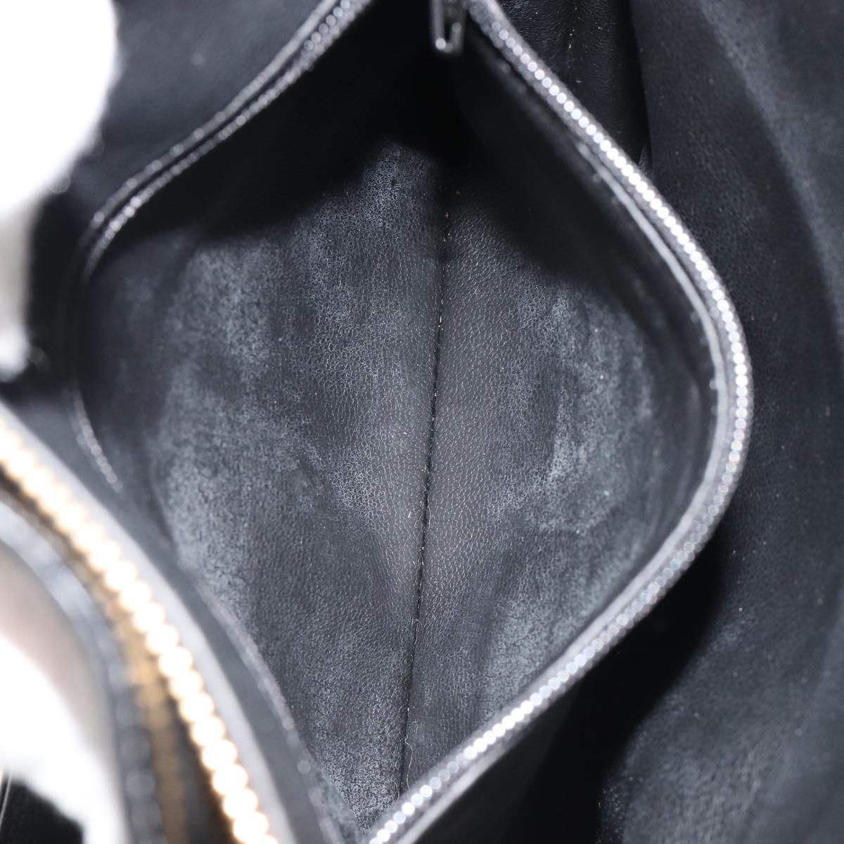Christian Dior Shoulder Bag Leather Black Gold Auth 187754A