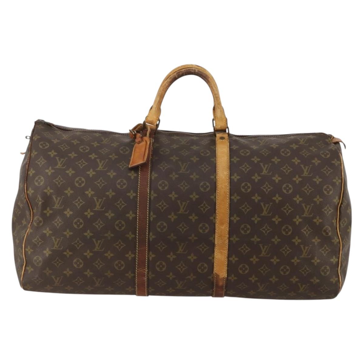 LOUIS VUITTON Monogram Keepall 60 Boston Bag M41422 LV Auth 187763