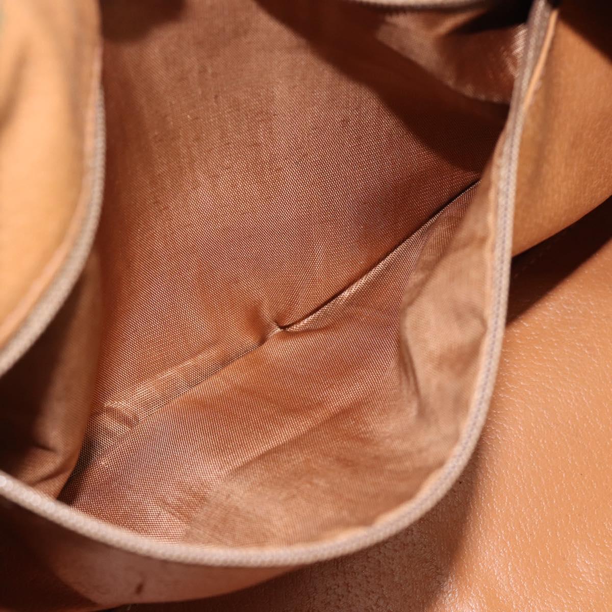 CELINE Macadam Canvas Hand Bag PVC Leather Brown Gold Auth 187766A