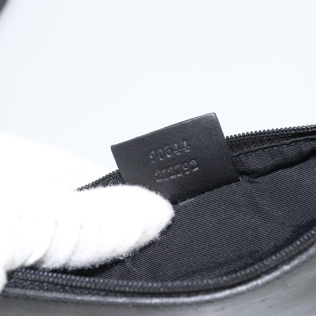 GUCCI Shoulder Bag Canvas Black 90644 Auth 187767