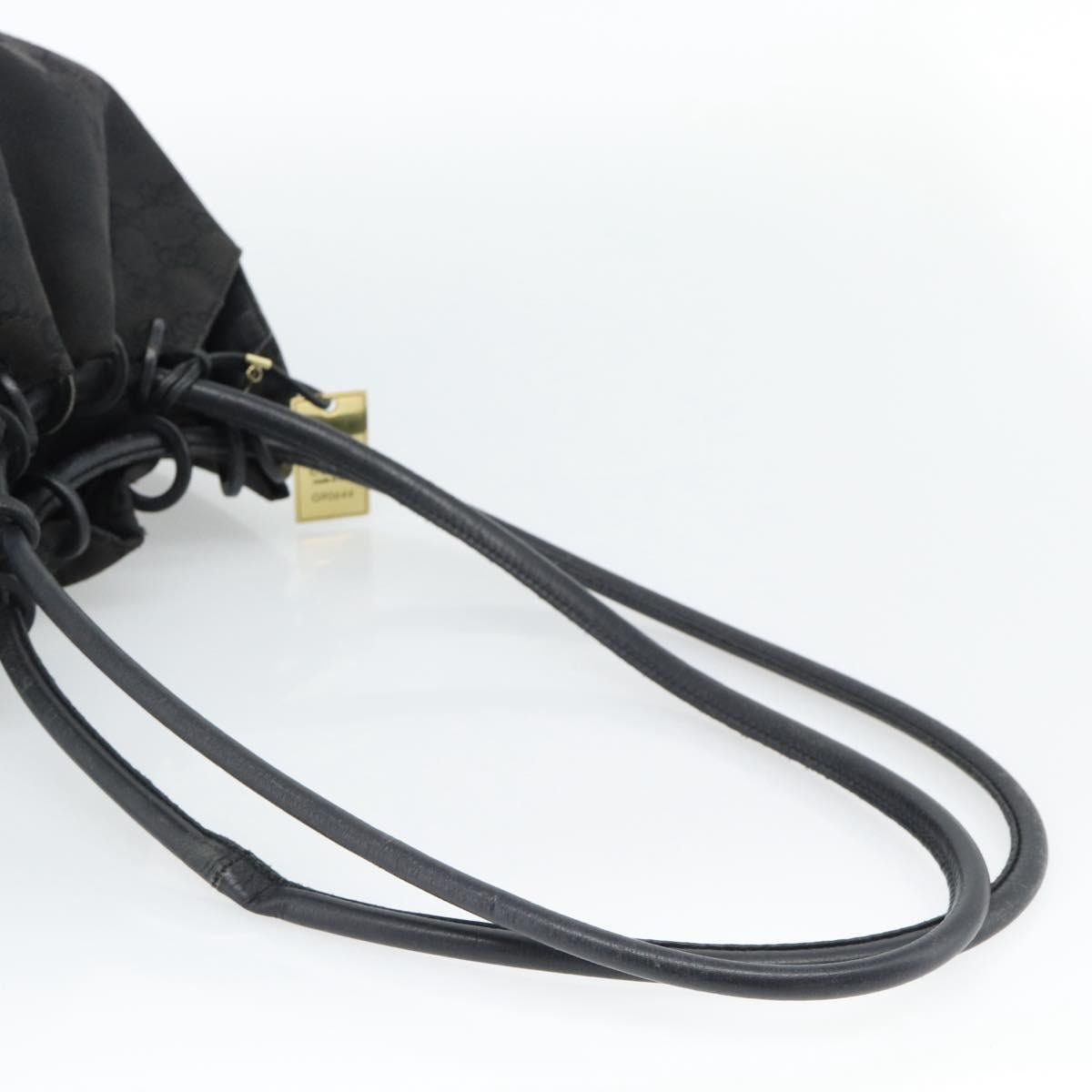 GUCCI Shoulder Bag Canvas Black 90644 Auth 187767
