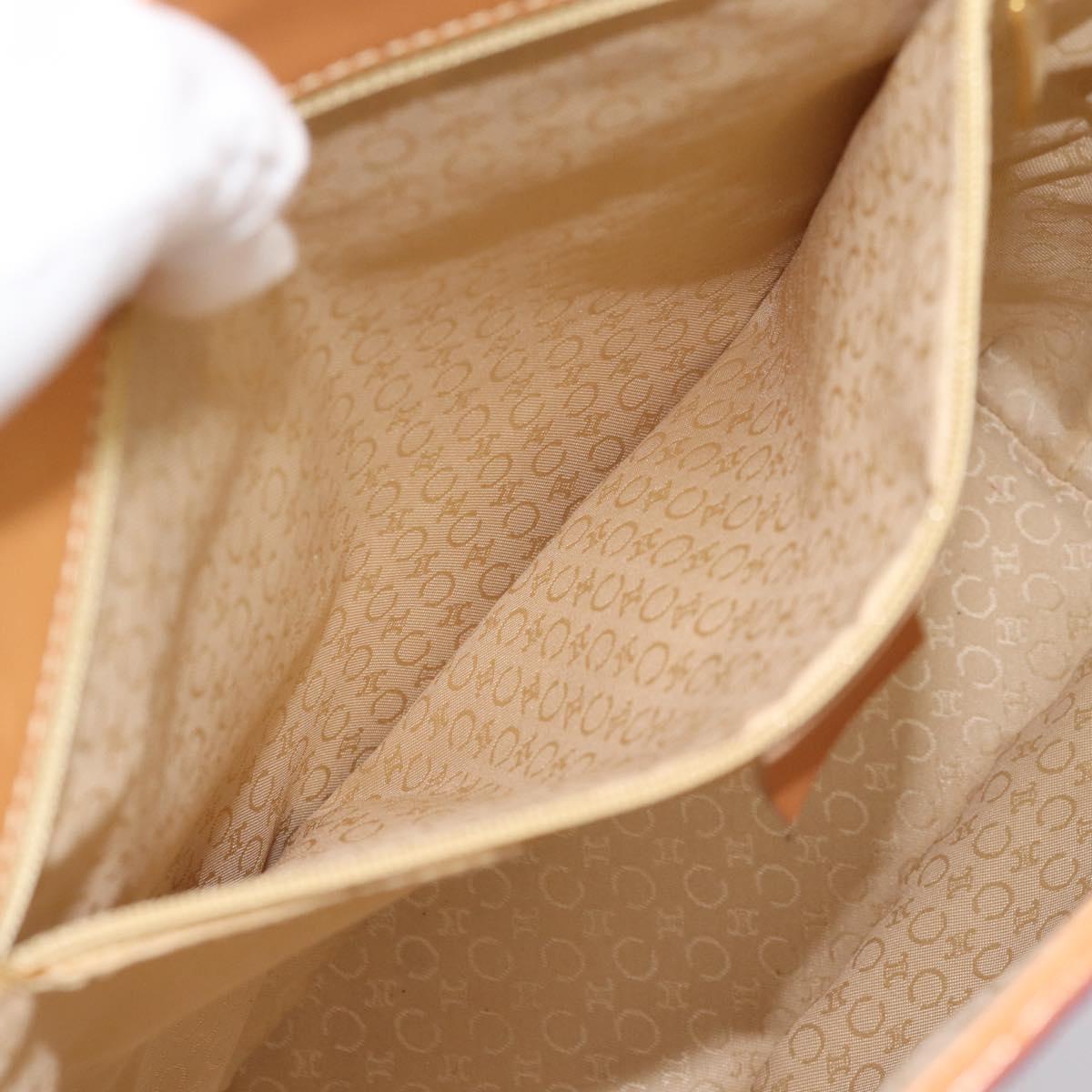 CELINE C Macadam Canvas Tote Bag Suede Pink Gold Auth 187769A