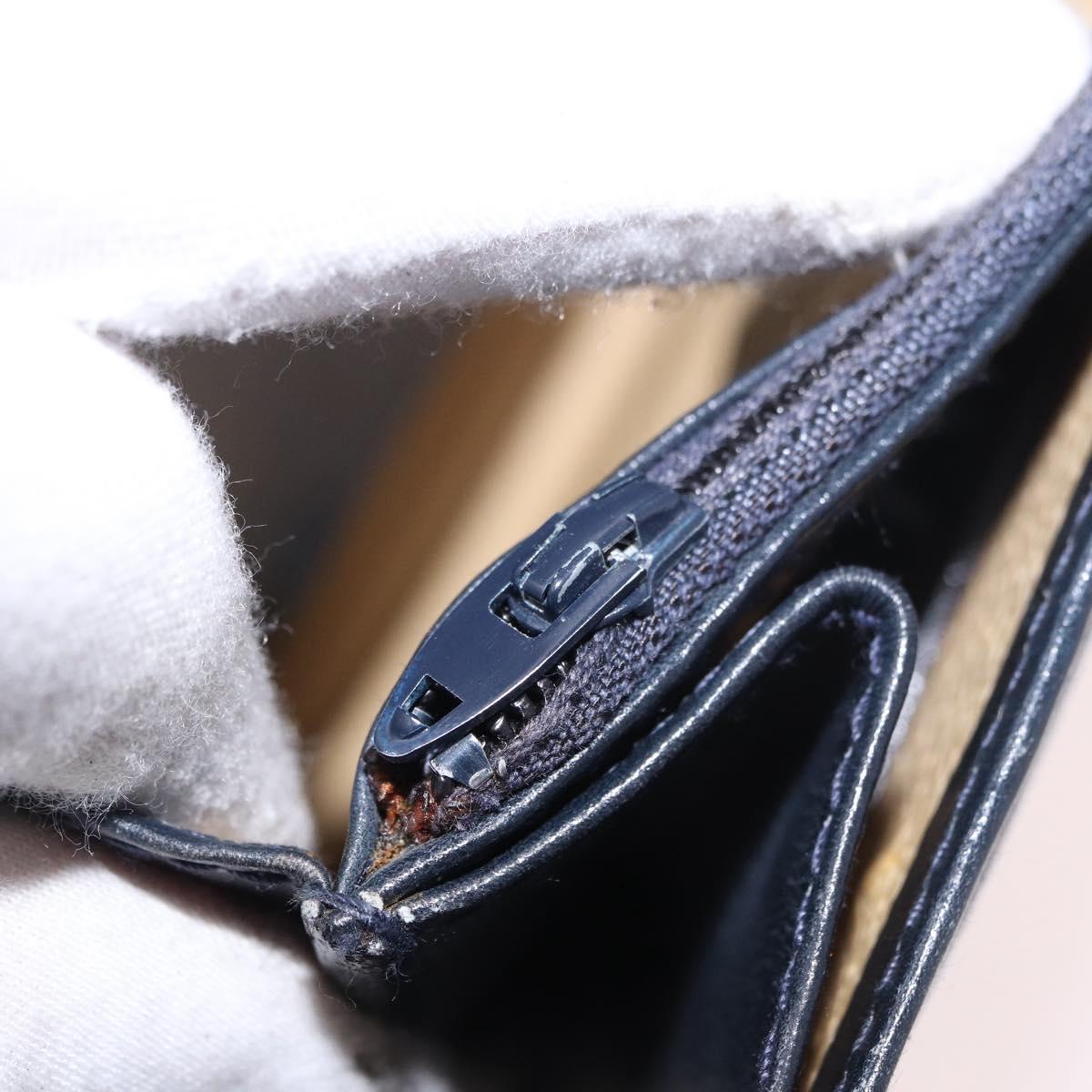 GUCCI GG Supreme Sherry Line Shoulder Bag PVC Navy Gold Auth 187772
