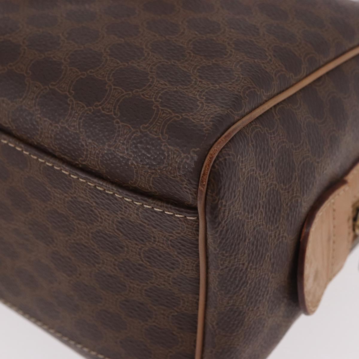 CELINE Macadam Canvas Hand Bag PVC Leather Brown Gold Auth 187773A