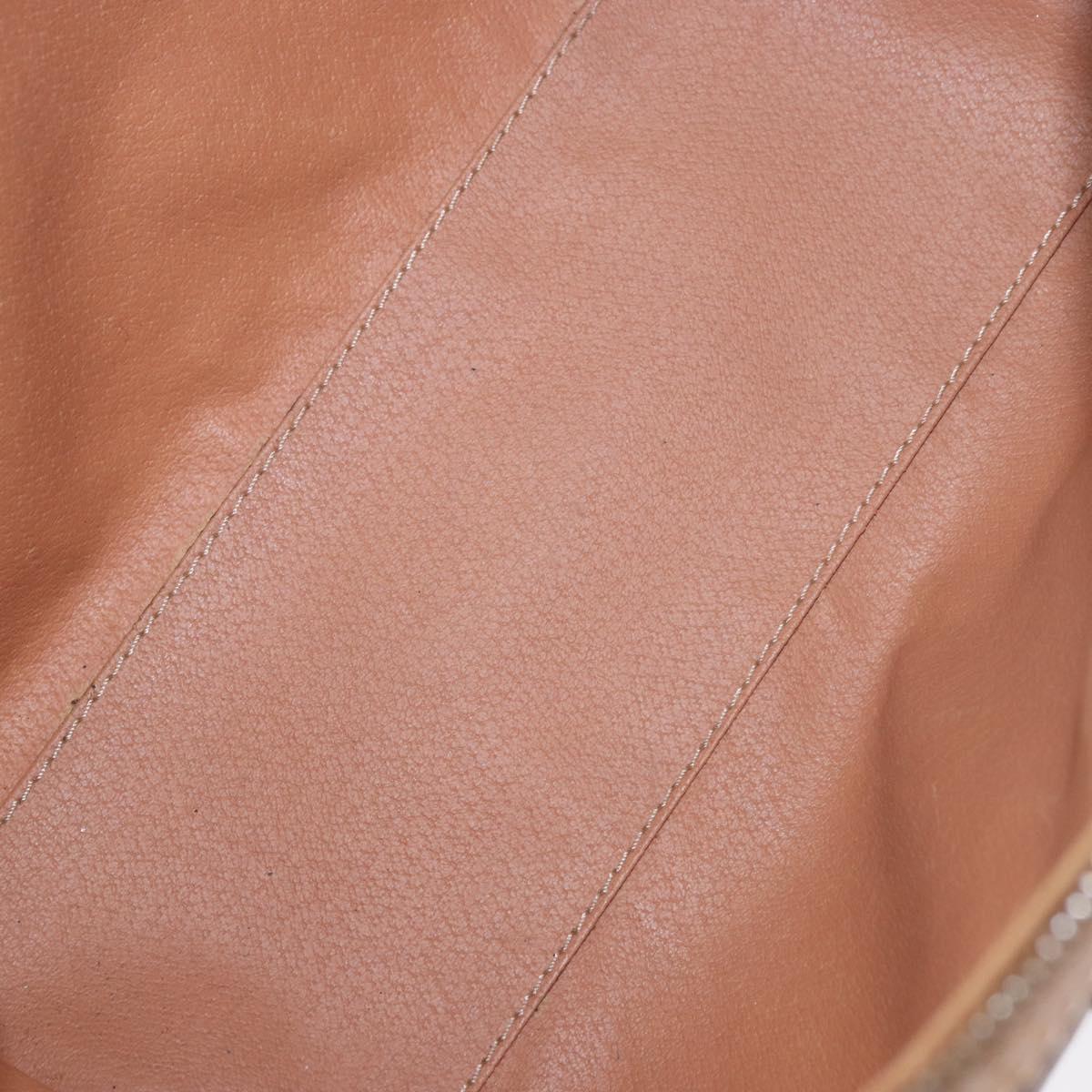 CELINE Macadam Canvas Hand Bag PVC Leather Brown Gold Auth 187773A